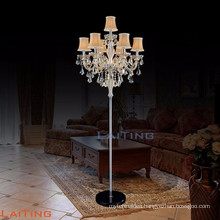 Beautiful Standing Chandelier Floor Lamp Golden Teak Crystal 20071